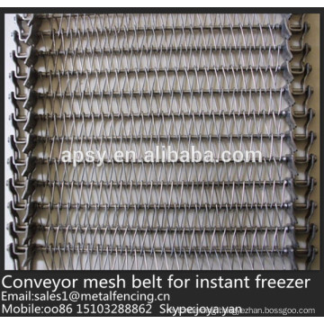 700mm,800mm wide U link woven stainless steel conveyor mesh belt for instant freezer